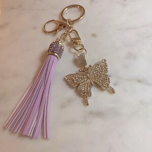 Bedazzled Butterfly Detachable Keychain